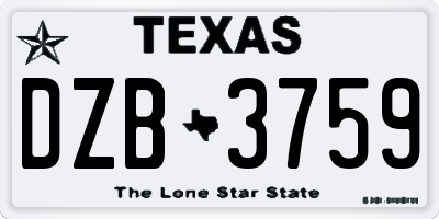 TX license plate DZB3759