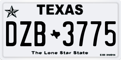 TX license plate DZB3775