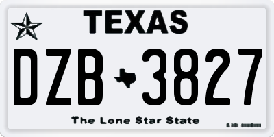 TX license plate DZB3827