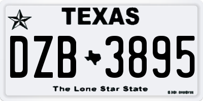 TX license plate DZB3895