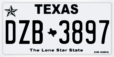 TX license plate DZB3897