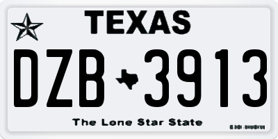 TX license plate DZB3913