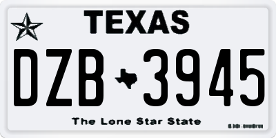 TX license plate DZB3945