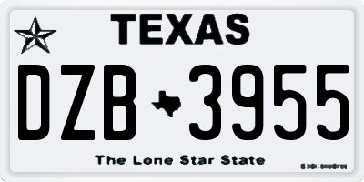 TX license plate DZB3955