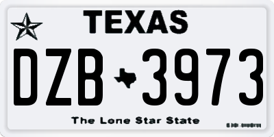 TX license plate DZB3973