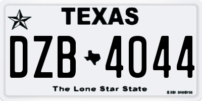TX license plate DZB4044