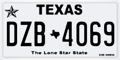 TX license plate DZB4069