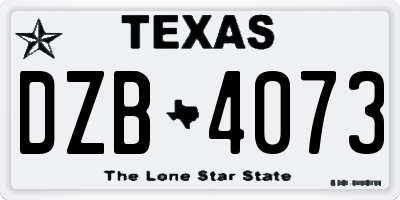 TX license plate DZB4073
