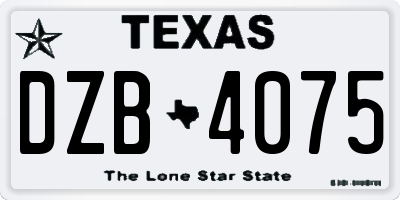 TX license plate DZB4075