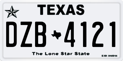 TX license plate DZB4121