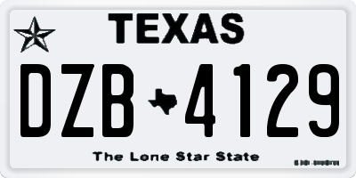 TX license plate DZB4129