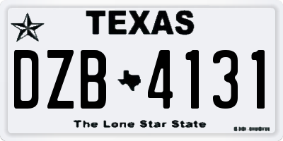 TX license plate DZB4131