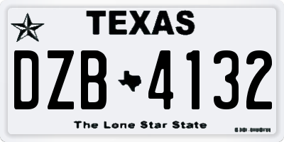 TX license plate DZB4132