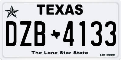 TX license plate DZB4133
