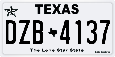 TX license plate DZB4137