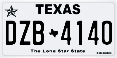 TX license plate DZB4140