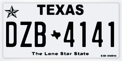TX license plate DZB4141