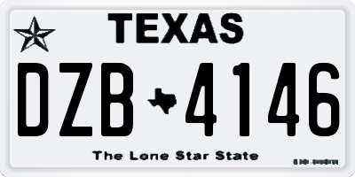 TX license plate DZB4146