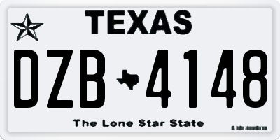 TX license plate DZB4148