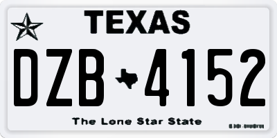 TX license plate DZB4152