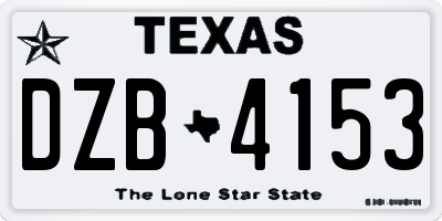 TX license plate DZB4153