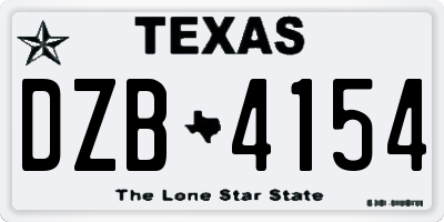 TX license plate DZB4154