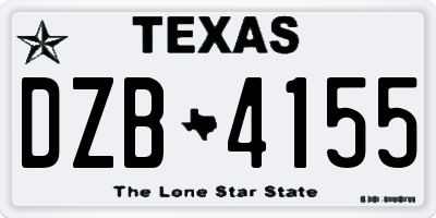 TX license plate DZB4155