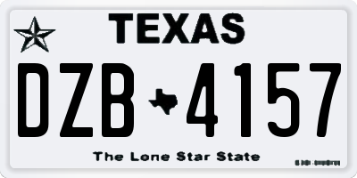 TX license plate DZB4157