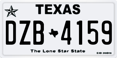 TX license plate DZB4159