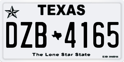 TX license plate DZB4165