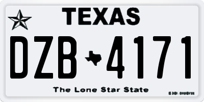 TX license plate DZB4171