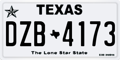 TX license plate DZB4173
