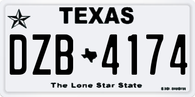 TX license plate DZB4174