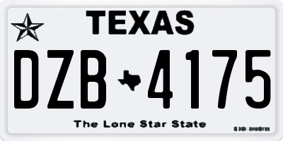 TX license plate DZB4175