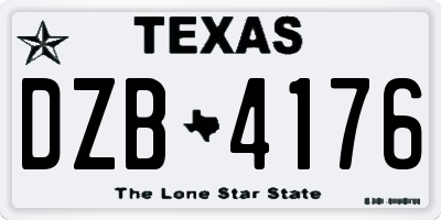 TX license plate DZB4176