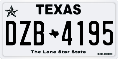 TX license plate DZB4195