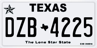 TX license plate DZB4225