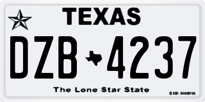 TX license plate DZB4237