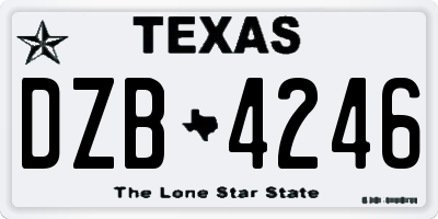TX license plate DZB4246