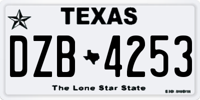 TX license plate DZB4253