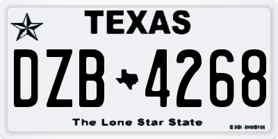 TX license plate DZB4268