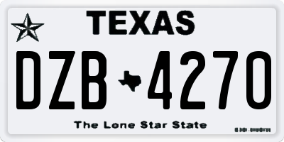 TX license plate DZB4270
