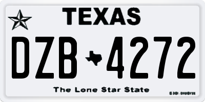 TX license plate DZB4272