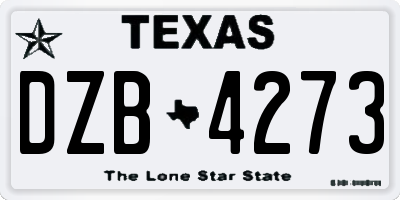 TX license plate DZB4273