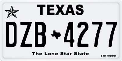 TX license plate DZB4277