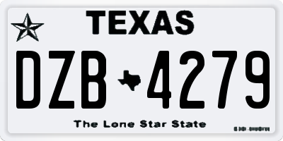 TX license plate DZB4279