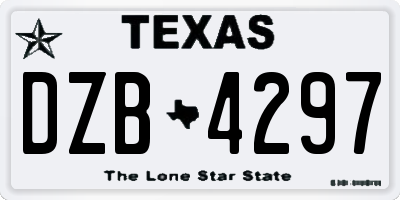 TX license plate DZB4297