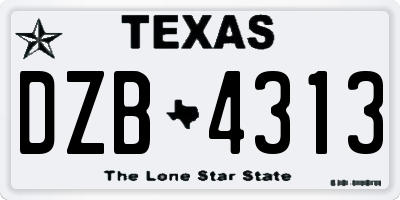 TX license plate DZB4313