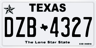 TX license plate DZB4327