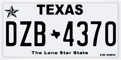 TX license plate DZB4370